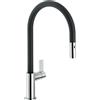 NOBILI RUBINETTERIA Nobili Rubinetterie - Flag Miscelatore cucina monocomando con doccetta estraibile- cromo e nero opaco FL96137NC
