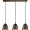 Eglo Safi Lampadario, lampada a sospensione vintage a 3 luci dal design | industriale, lampada a sospensione retrò in acciaio, colore: Marrone, oro; attacco: E27