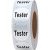 Hybsk Adesivi rotondi per tester cosmetici, 20 mm, per un totale di 500 etichette adesive per rotolo (argento, fila singola)