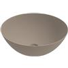 ERCOS Lavabo d'appoggio Circolare in ceramica, Lavabo Bagno Colore Cappuccino Opaco , Senza Troppopieno, Dimensioni 416x155 mm