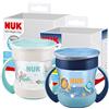 NUK Mini Magic Cup Night Bicchiere salvagoccia | Bordo 360° anti-rovesciamento | 6+ mesi | Si illuminano al buio | Impugnatura facile | Privo di BPA | 160 ml | blu | 2 pezzi