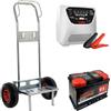 T.O. Set completo: carrello porta batteria Geotech + batteria 95 ah + caricabatteria Telwin Touring 18
