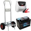 T.O. Set completo: carrello porta batteria Geotech + Batteria 50 ah + caricabatteria Telwin Touring 18