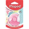 Maped - Zenoa Plus Eraser - Gomma rotonda bianca con custodia protettiva girevole a 180° - Senza ftalati - PVC Free - Rosa pastello