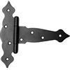DOJA Barcelona | Cerniera T a Ferro Battuto | 1200x50x190x2,5mm | PACK 4 | Cerniera Porta | Acciaio Zincato Nero | Cerniera Porte Legno per Interni/Esterni | Per Cancello Giardino, Porte di Legno