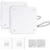 CAM2 Chiudiporta automatico, 2 pezzi, chiudiporta automatico con sensori, senza fori, con coulisse, chiudiporta, chiusura automatica della maggior parte delle porte (bianco-800g)