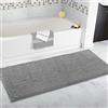 FYUN - Tappeto da bagno extra large, tappetino da bagno lungo, ultra morbido in ciniglia, antiscivolo e assorbente, 80 x 160 cm, colore: grigio chiaro