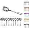 Kyraton Cucchiai da tavola, Kyraton 12 pezzi 19 cm Cucchiaio da tavola in acciaio inossidabile, cucchiai da zuppa, cucchiai Stoviglie lavabili in lavastoviglie Set di 12