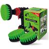 Kornely Spazzola Trapano Premium, Media Set 3pz, Verde, Interni & Cucina | 10x piu efficiente, antigraffio, setole a doppia densita; cucina, piani cottura, ripiani, mobili; gambo esagonale 8mm