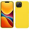 kwmobile Custodia Compatibile con Apple iPhone 14 Cover - Back Case in Silicone TPU - Protezione Smartphone per Caricatore Wireless - giallo radiante