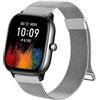 Oumida 20mm Cinturino per Amazfit GTS/GTS 2 /GTS 2 Mini/Gts 3 /Gts 4, Metallo Magnete con Loop in Acciaio Inossidabile per Amazfit Gts 4 Mini/GTS 2e,Super Magnetico (Argento)
