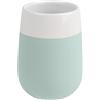 WENKO Bicchiere portaspazzolini Malta verde menta/bianco ceramica, Ceramica, 8 x 11 x 8 cm, Verde menta