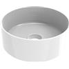 ERCOS Lavabo D'appoggio Rotondo In Ceramica, Lavabo Bagno Colore Bianco Lucido , Senza Troppopieno, Dimensioni Diametro 410 mm