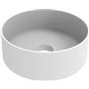 ERCOS Lavabo D'appoggio Rotondo In Ceramica, Lavabo Bagno Colore Bianco Opaco , Senza Troppopieno, Dimensioni Diametro 410 mm