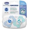 CHICCO SUCCHIETTO LIGHT AZZURRO SILICONE 2-6M 2 PEZZI