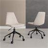 DEGHI Set 2 sedie da ufficio girevoli in tessuto beige e base in metallo nera - Yama