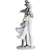 Casablanca modernes Design Casablanca - Scultura Felicità della famiglia - in poly bianco argento base bianca H 37 cm