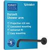 Duravit Universal braccio doccia, Montaggio a parete della doccia, Braccio della doccia 410 mm, rotondo, nero opaco