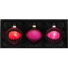 WeRChristmas - Palline di Vetro, Red/Purple, 3 Pezzi