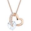 Elli Collana a forma di cuore con cristalli Swarovski, Placcato Oro Rosa
