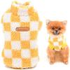 SMALLLEE_LUCKY_STORE Maglione a collo alto in pile per animali, domestici felpa per cani di piccola taglia gatto cucciolo,Yorkie Chihuahua caldo abbigliamento autunnale e invernale, giallo, L