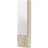 Habitdesign Armadio scarpiera, scarpiera con specchio, modello Kristal, finitura in rovere canadese, dimensioni: 50 cm (larghezza) x 180 cm (altezza) x 22 cm (profondità)