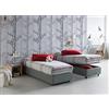 Talamo Italia Letto contenitore Singolo Silvia Sommier, Made in Italy, Letto con rivestimento in tessuto, Apertura frontale, con materasso cm 80x200 incluso, Grigio