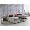 Talamo Italia Letto contenitore Singolo Silvia Sommier, Made in Italy, Letto con rivestimento in tessuto, Apertura frontale, con materasso cm 80x200 incluso, Panna