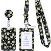 KHDULQ Cordino, Cordino Porta Badge Da Collo, Porta Badge (Collana Margherita Blu, Custodia Per Carte) Adatto Per Cordino Per Telefoni Cellulari, Forniture Per Ufficio E Scolastiche