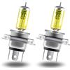 Teguangmei 2x H4 Lampadina Alogena 12V 60/55W Ultra Luminosità 3000K Giallo Lampada Alogena, Adatto per fari per auto fendinebbia Giorno Drive Light DRL