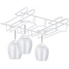 Relaxdays Porta Calici da Vino, per 12 Bicchieri con Stelo, Bar e Cucina, Supporto in Metallo 7,5 x 34,5 x 26 cm, Bianco