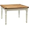 Biscottini Tavolo legno massello di tiglio 122x122x80 cm Made in Italy | Tavolo da pranzo allungabile | Tavolo allungabile bianco | Tavolo cucina
