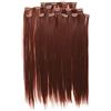 Prettyland statico-libero lunga 7 pezzi Clip-in Extension 50cm pezzo capelli lisci set di dei capelli - marrone-mogano R06