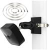 TIUIHU, supporto per montaggio a parete, per esterni, 4 blink XT2, diametro tubo applicabile, dimensioni 30 mm - 200 mm (1,18 - 7,87 pollici)