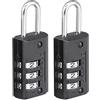 Master Lock 646EURT Confezione da 2 Lucchetti con Combinazione e Corpo in Zinco, Nero, 6.3 x 2 x 1 cm