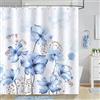 Bonhause Tenda Doccia Fiore Blu dell'acquerello Tende per Doccia in Poliestere Impermeabile Antimuffa Lavabile Tende Bagno 180 x 180 cm con 12 Ganci