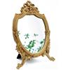Eaoundm Specchio decorativo da parete in resina dorata antica, specchio da tavolo per camera da letto, soggiorno, cassettiera, decorazione, 21,6 x 33 cm (larghezza x lunghezza)
