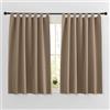 PONY DANCE Tende Oscuranti Termiche Isolanti per Interni 2 Pezzi 140x145 CM Tende per Finestre Piccole Curtains con Passanti Curtains Corte per Cucina, Moca