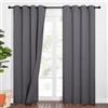 PONY DANCE 100% Tende Oscuranti per Interni Fonoassorbenti a Tre Strati Tende Termiche Isolanti con Anelli Curtains Camera da Letto 2 Pezzi 132x213 CM, Grigio