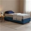 Dmora Talamo Italia - Letto singolo Sophia, Letto contenitore con rivestimento in tessuto, 100% Made in Italy, Apertura frontale, con materasso Cm 90x190 incluso, Blu