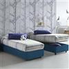 Dmora Letto Singolo Ilaria, Letto Contenitore con Rivestimento in Tessuto, 100% Made in Italy, Apertura Frontale, Adatto per Materasso Cm 90x190, Blu