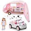Lori- Eliza's Glamping Set - 3 Years + Barbie Car & Camper with Eliza, Colore Rosa, Taglia Unica, LO37086C1Z