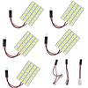 YM E-Bright 5-Pack White 5050 24SMD LED Panel Dome Light Lamp Auto Car Reading Lampada per interni DC 12V con adattatori T10/BA9S/Festone