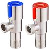 Vastsea 2 Pezzi Valvole Angolari In Acciaio Inox, Valvola Angolo Del Rubinetto, Valvole Angolari in Acciaio inox per Lavabo,Applicare a Bagno, Cucina, Lavandino (Blu, Rosso)