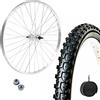 ECOVELO CERCHIO ANTERIORE 26 X 1.75 + COPERTONE MTB 26 X 1.95 + CAMERA D'ARIA | RUOTA COMPLETA MOUNTAIN BIKE 26"