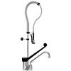 Ristotecno Gruppo doccia completo di miscelatore monoforo con deviatore laterale, canna a tubo cm. 30 e leva in plastica cm. 23,7