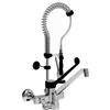 Ristotecno Gruppo doccia MIGNON con miscelatore a muro con deviatore, canna fusa cm 30 e leva in plastica nera cm. 23,7 H. Tot. cm. 65