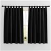 PONY DANCE Tende Oscuranti Termiche Isolanti per Interni con Passanti Tende Oscuranti per Finestre Piccole di Camera da Letto e Cucina 2 Pezzi 140x145 CM, Nero