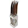 Laguiole Production - Ceppo 6 coltelli da bistecca - Con blocco in acciaio inox - Manico ergonomico - Set coltello da tavola con manico di design - Autunno