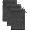 Frottana Pearl - Set da 3 guanti da bagno, 15 x 20 cm, 100% cotone, colore grafite